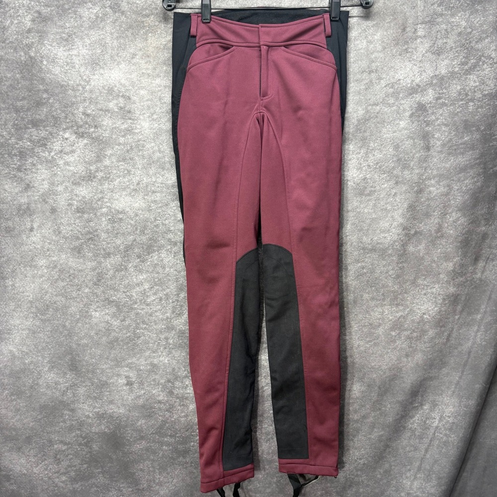 Kerrits Riding Breeches Equestrian Pants Women's M Burgundy Knee Patch Stirrups